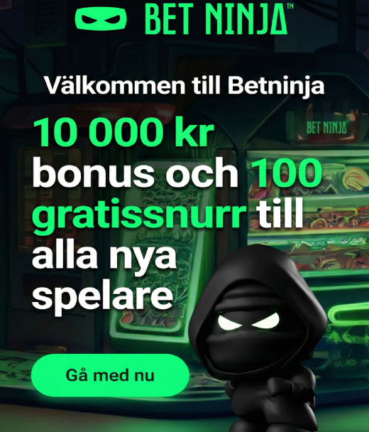 Bonus för registrering hos BetNinja för Sverige